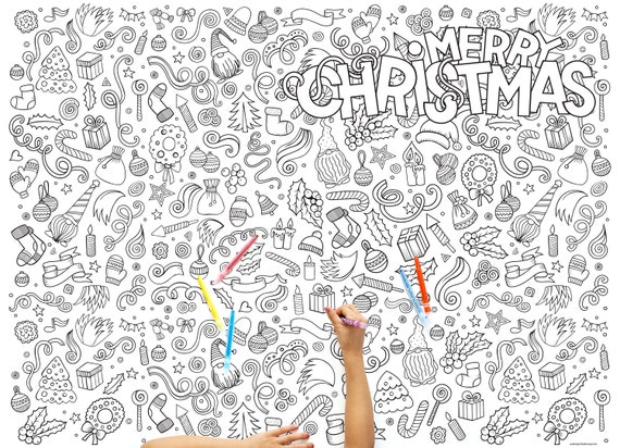 Christmas coloring page extra large poster coloring page kids crafts kids activity