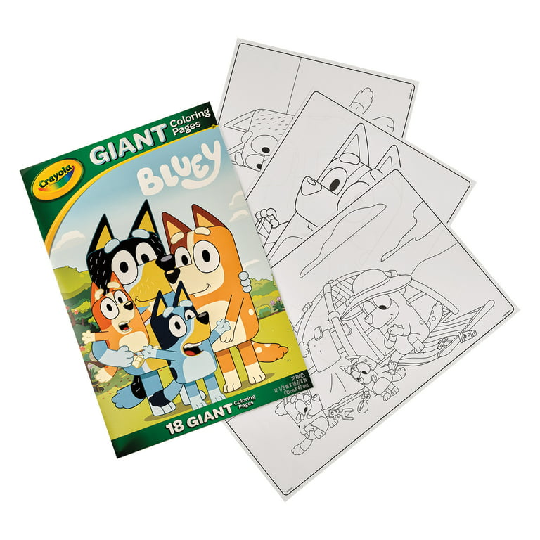 Crayola giant coloring featuring bluey beginner child pages