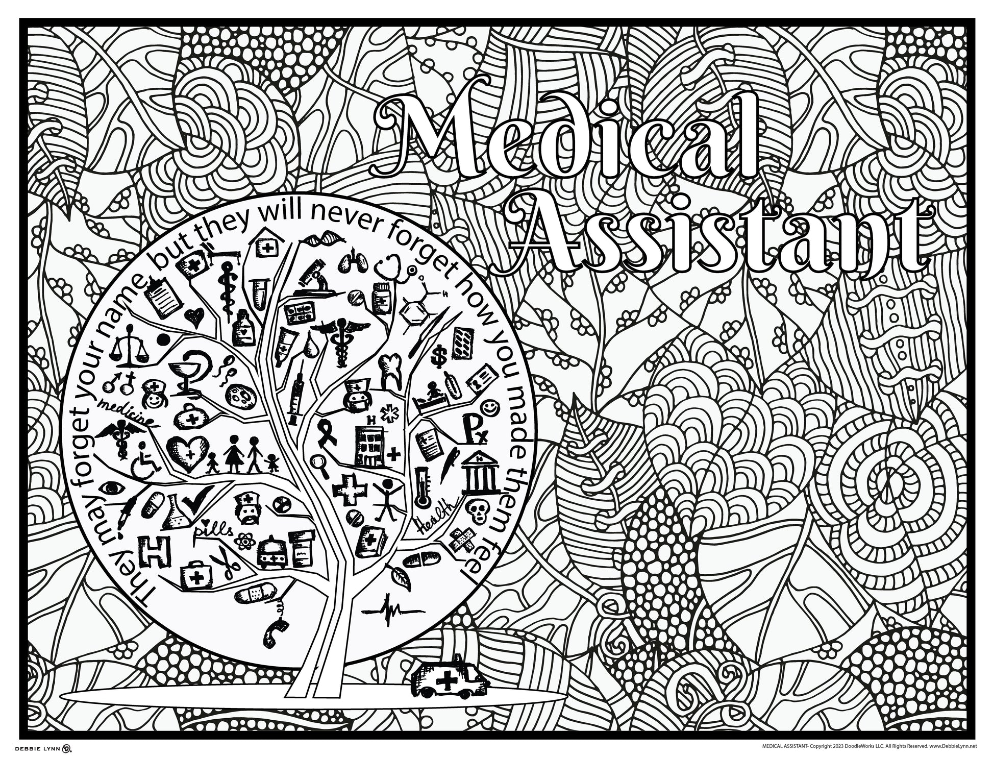 Medical assistant personalized giant coloring poster x â debbie lynn