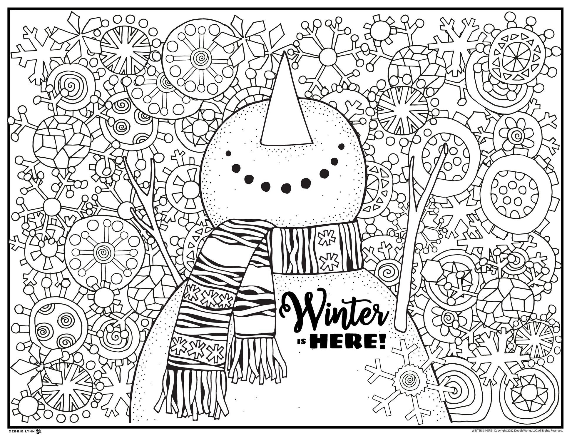 Winter is here personalized giant coloring poster x â debbie lynn