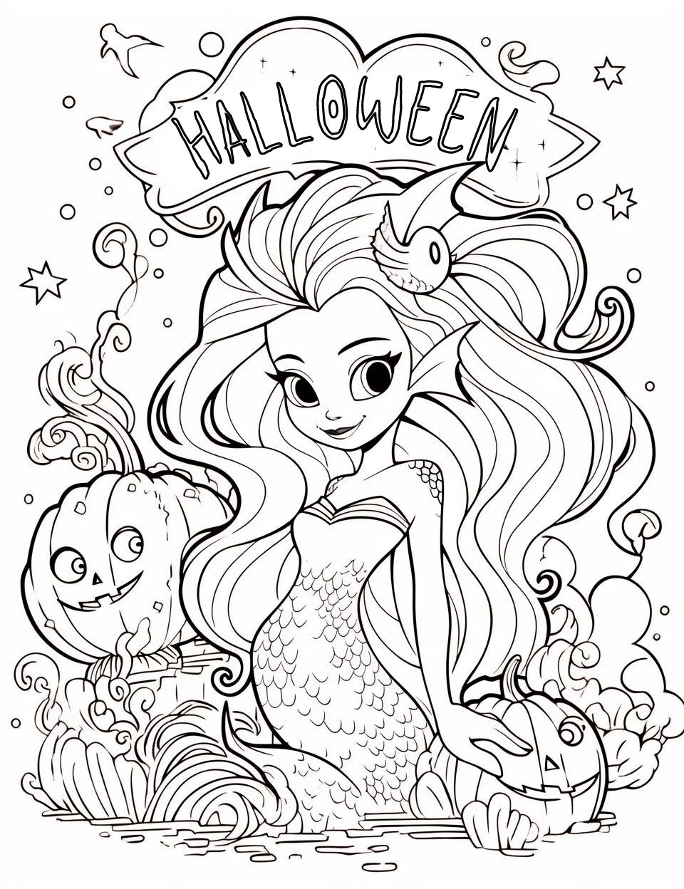 Spooky halloween coloring pages for kids and adults