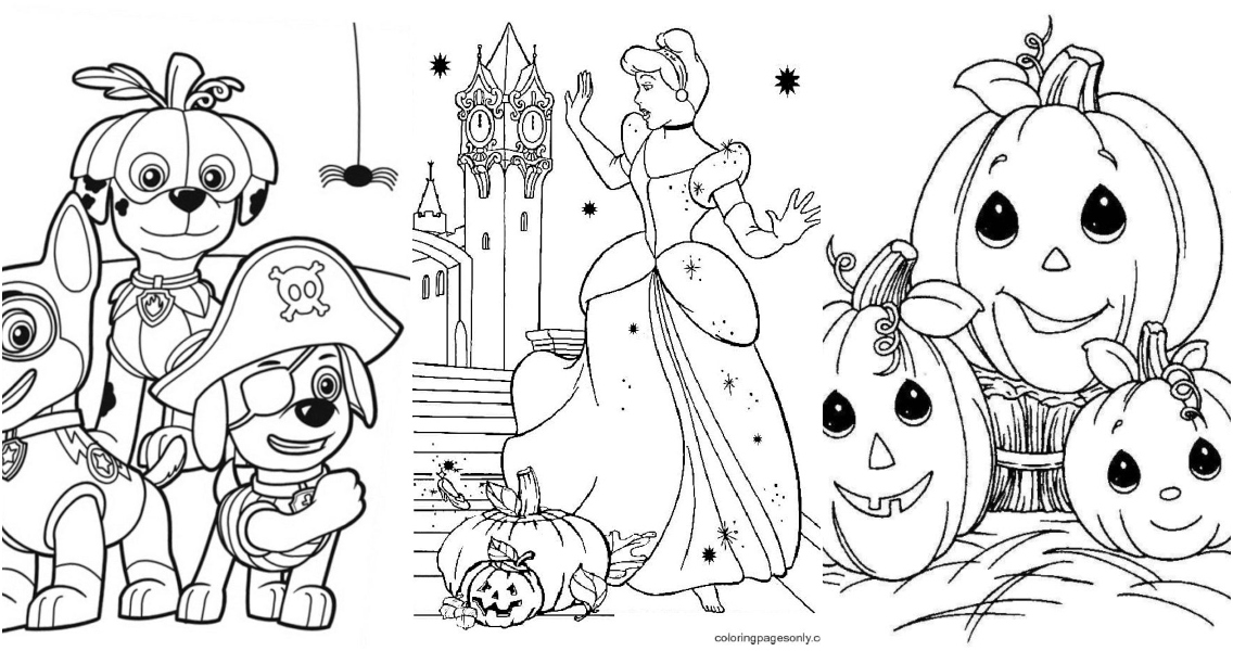 Free disney halloween coloring pages for kids and adults