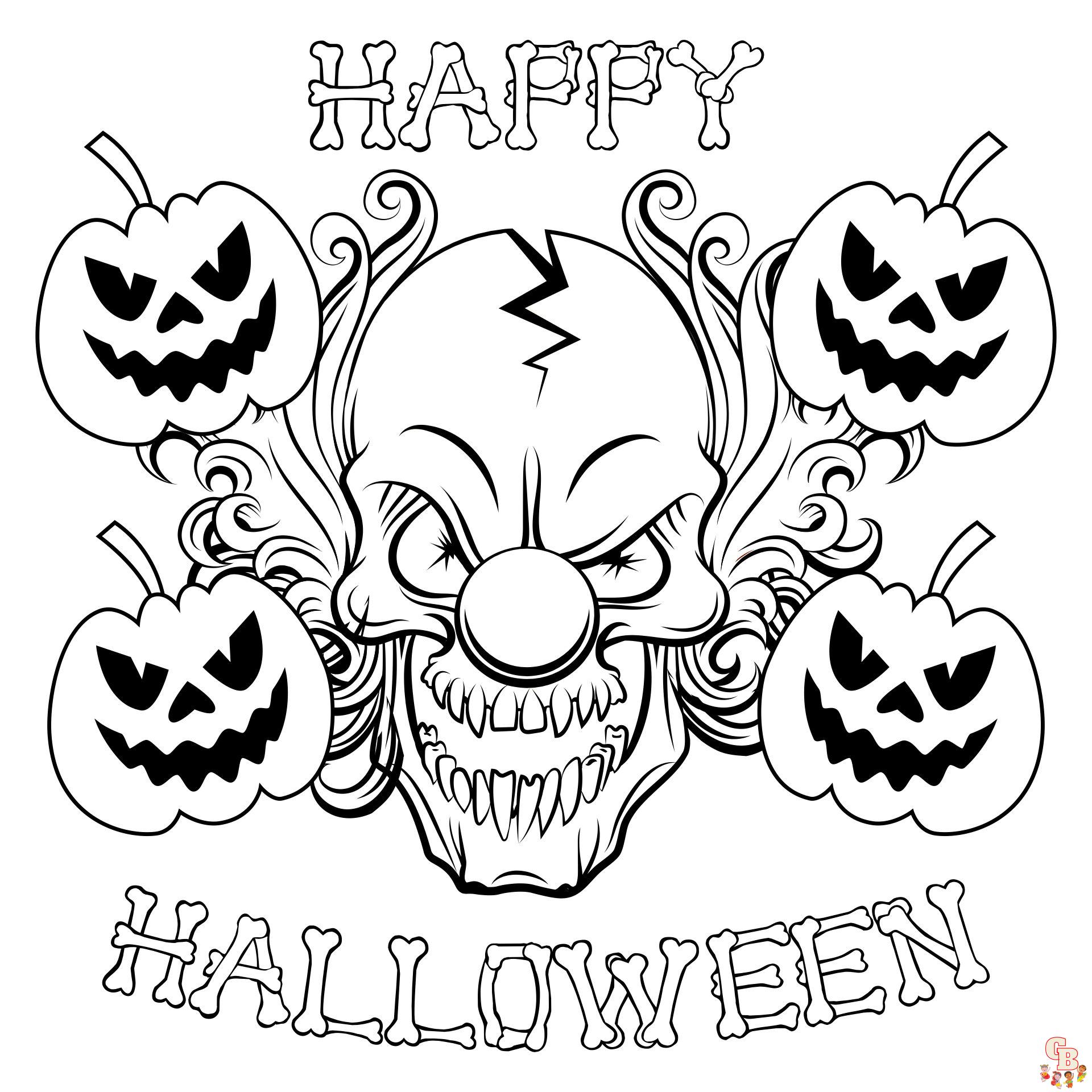 Spooky fun with scary halloween coloring pages