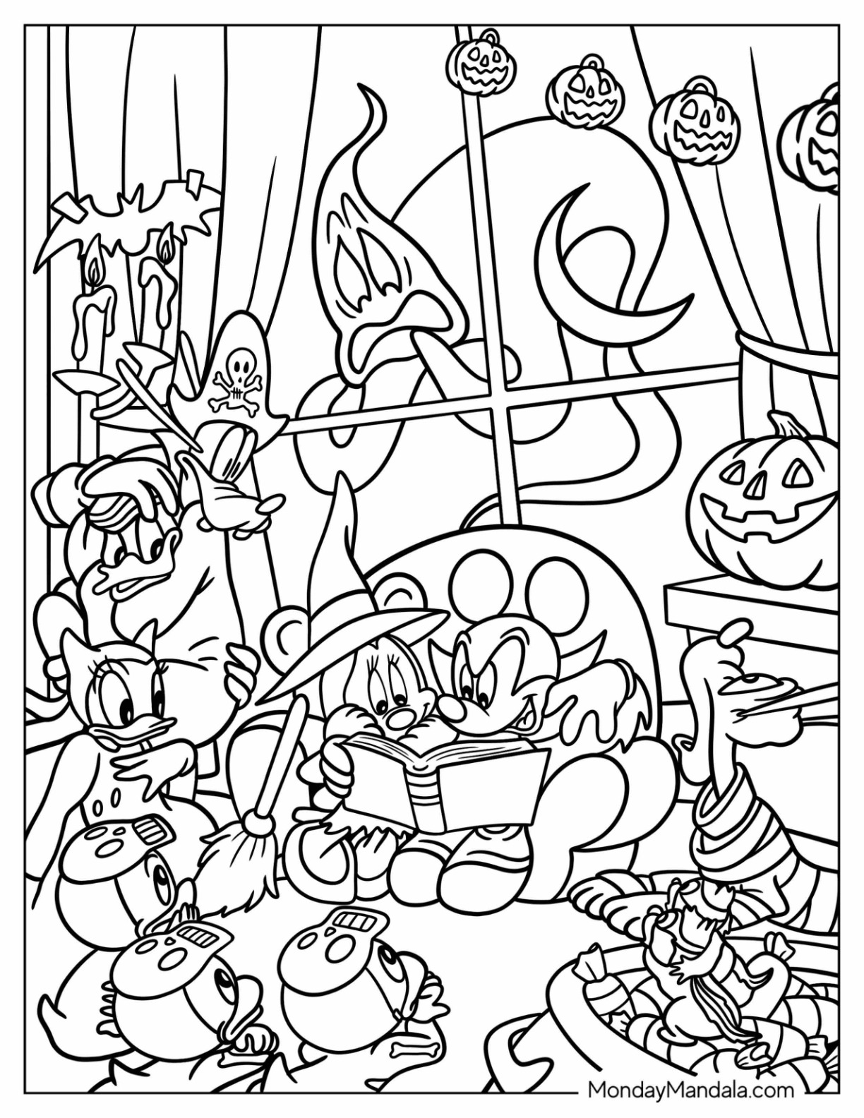 Disney halloween coloring pages free pdf printables