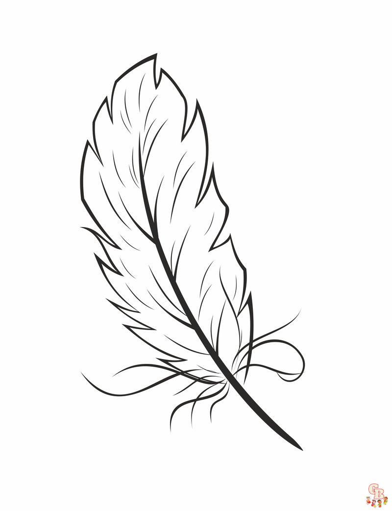 Free feather coloring pages for kids