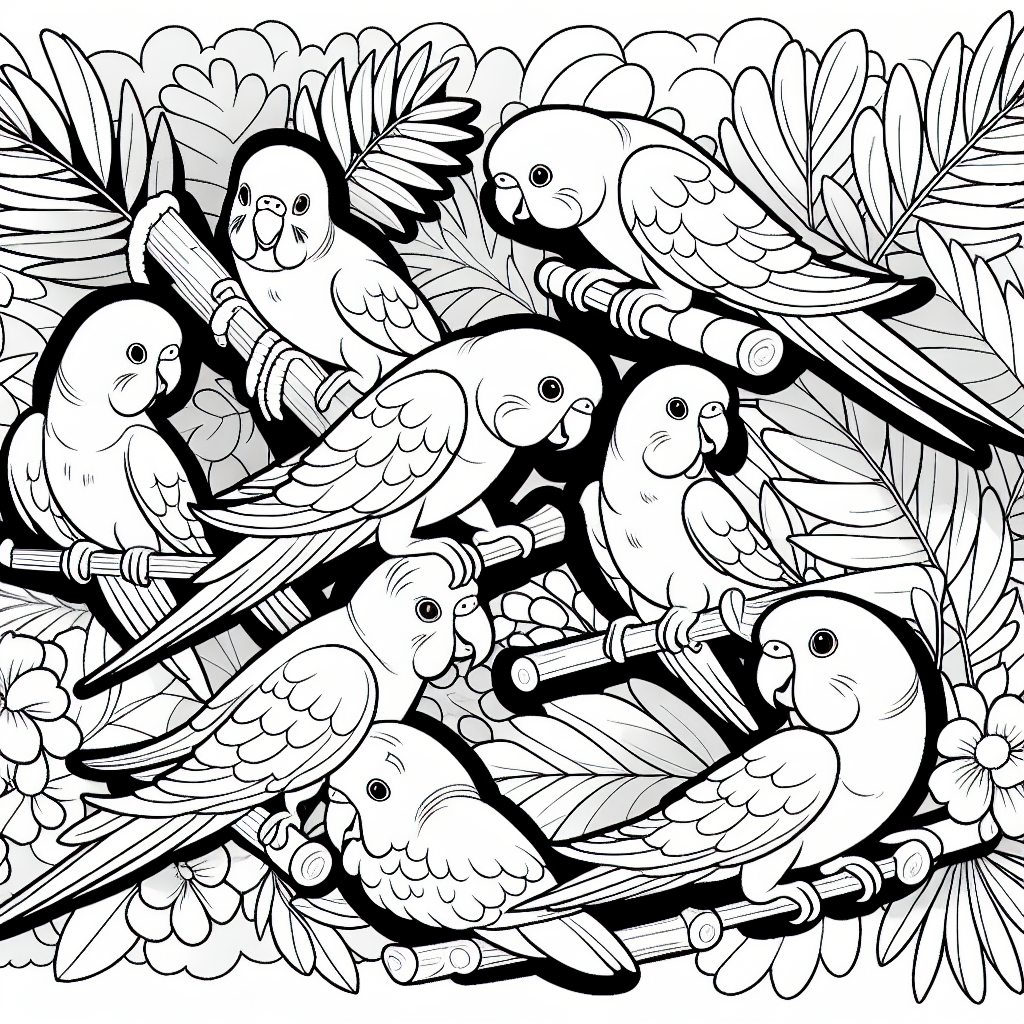 Parakeet coloring page