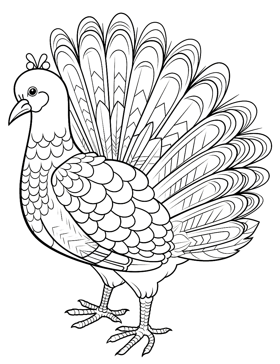 Turkey coloring pages free printable sheets