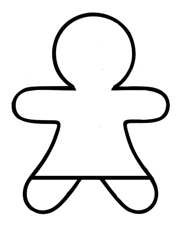 Free gingerbread man outlines printable different sizes