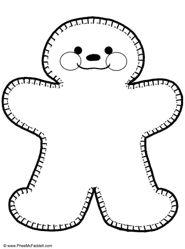 Coloring page gingerbread man