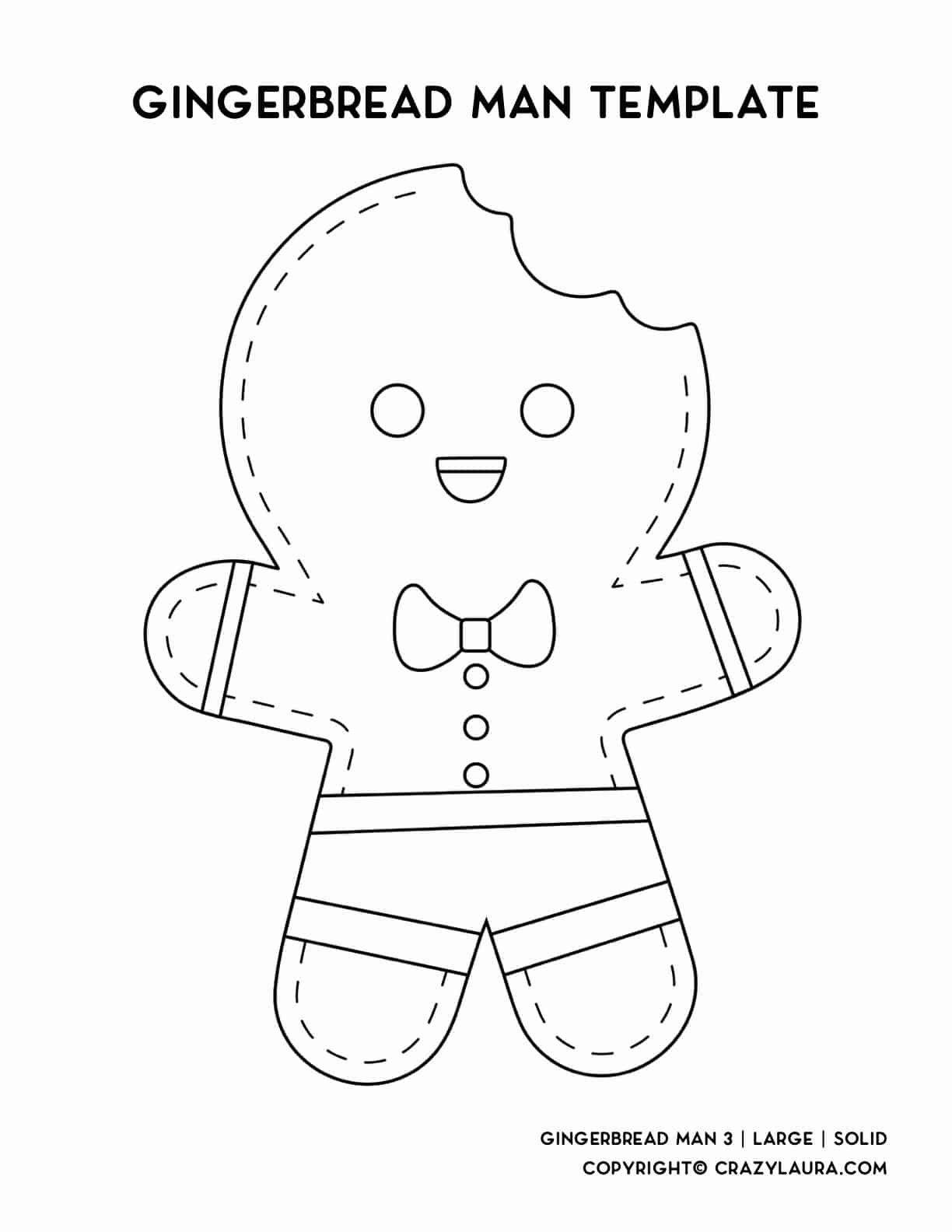 Free gingerbread man template coloring pages for