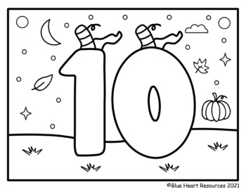 Number pumpkin coloring pages