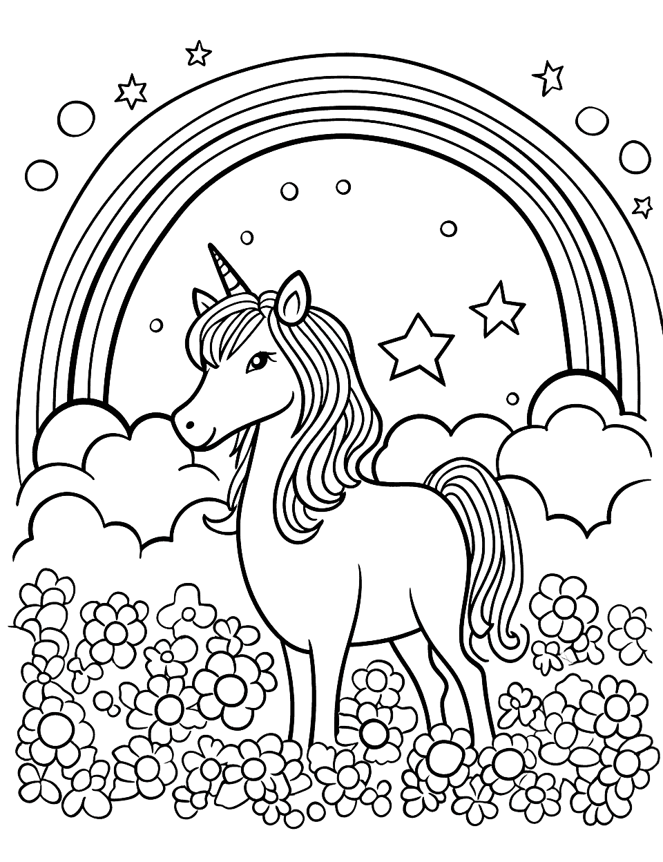 Rainbow coloring pages free printable sheets