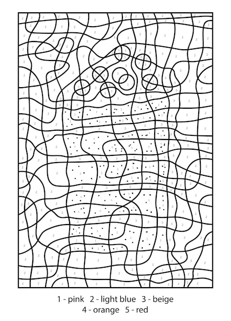 Color by number big cake coloring page printable