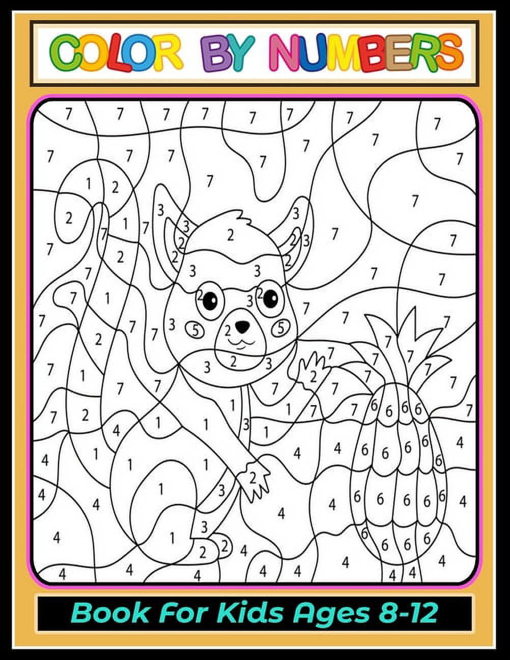 Color by numbers coloring book for kids ages