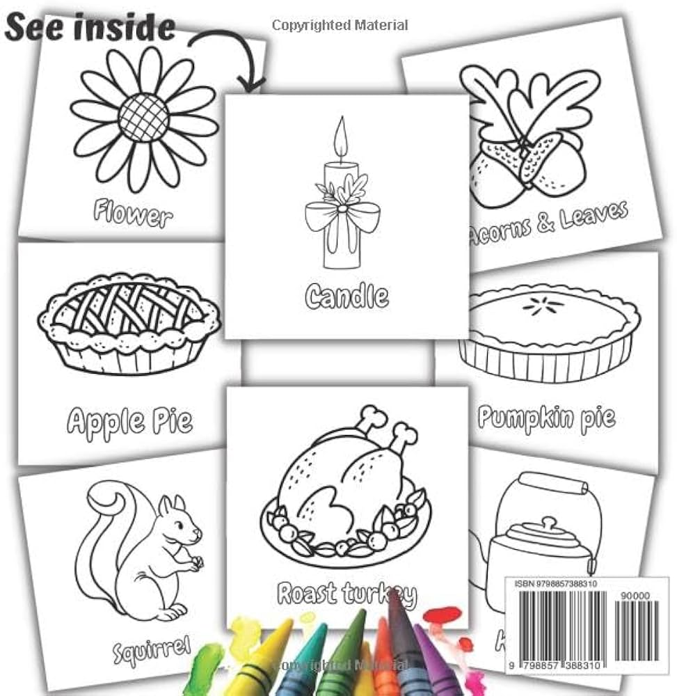 Autumn coloring book for toddlers easy and large fall and thanksgiving coloring pages for kids preschool and kindergarten ages