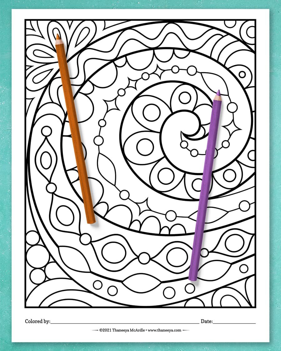 Easy abstract coloring pages