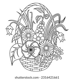 Large print coloring pages flower coloring stock
