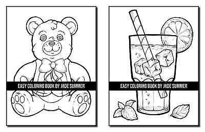 Easy coloring book large print designs for adults and seniors with simple im