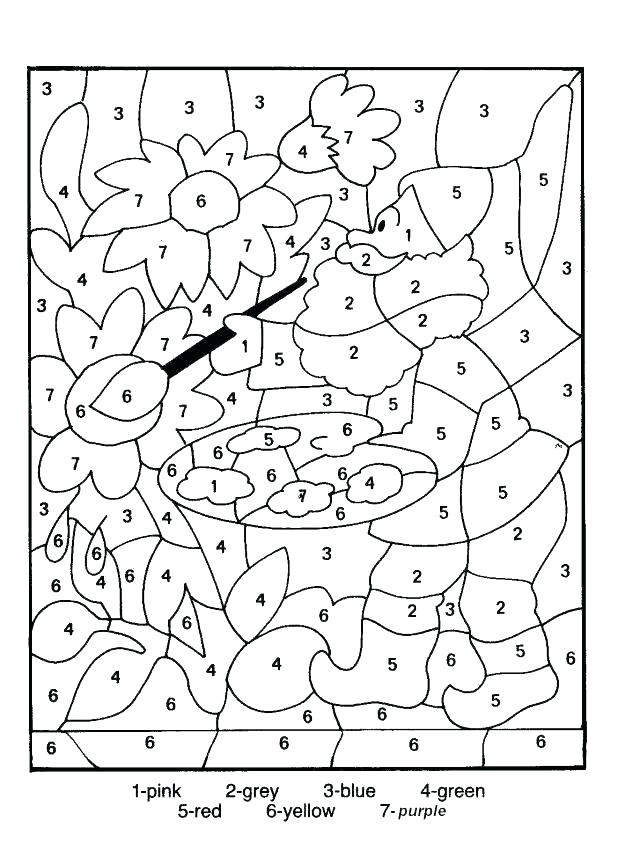 Free printable color by number coloring pages