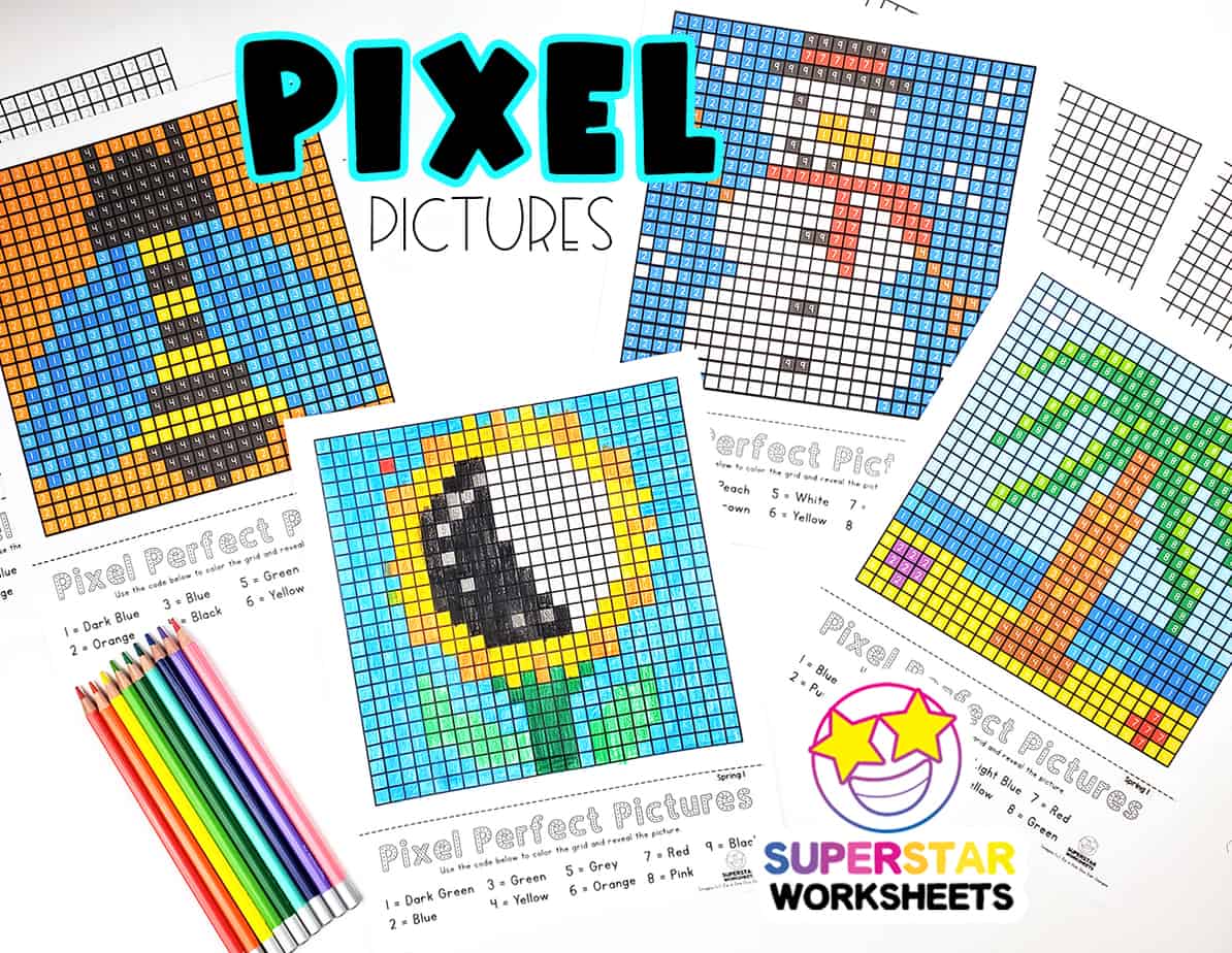 Pixel coloring pages