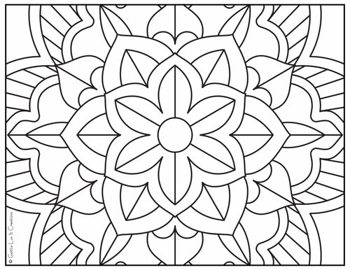 Coloring pages large mandala designs teaching resources