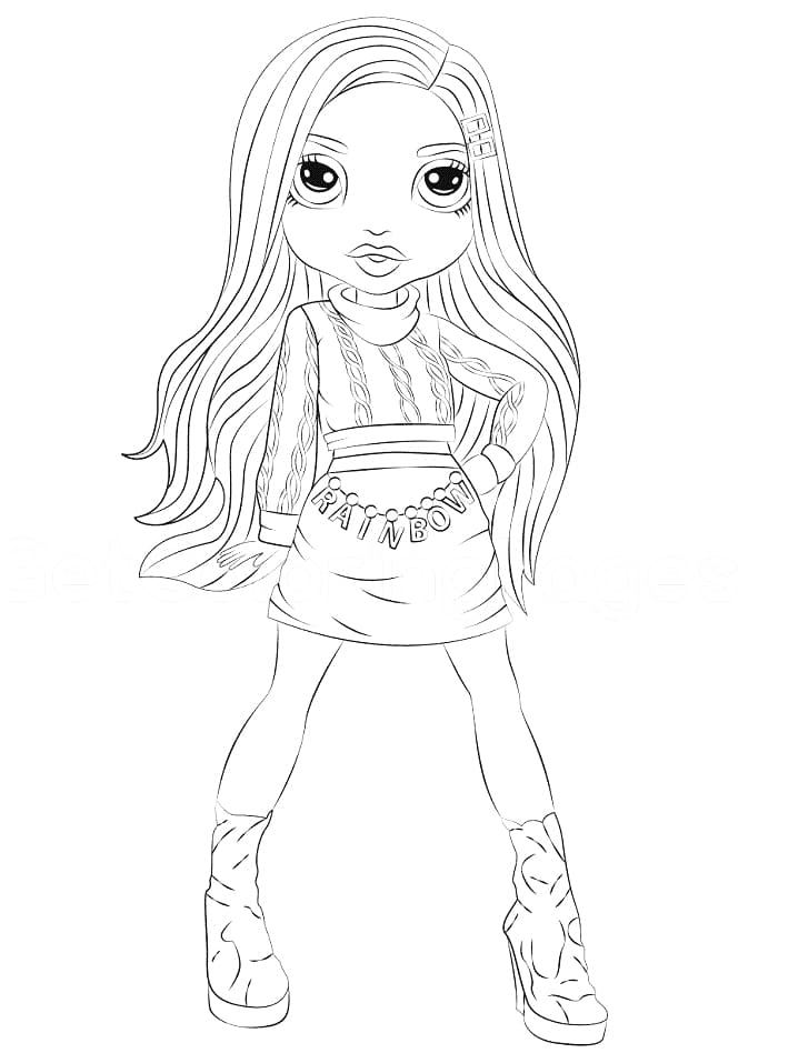 Rainbow high coloring pages printable for free download