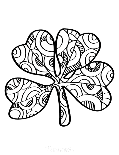 Shamrock coloring pages for kids adults free printables