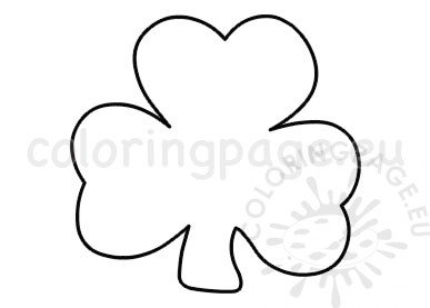 St patricks day shamrock template coloring page