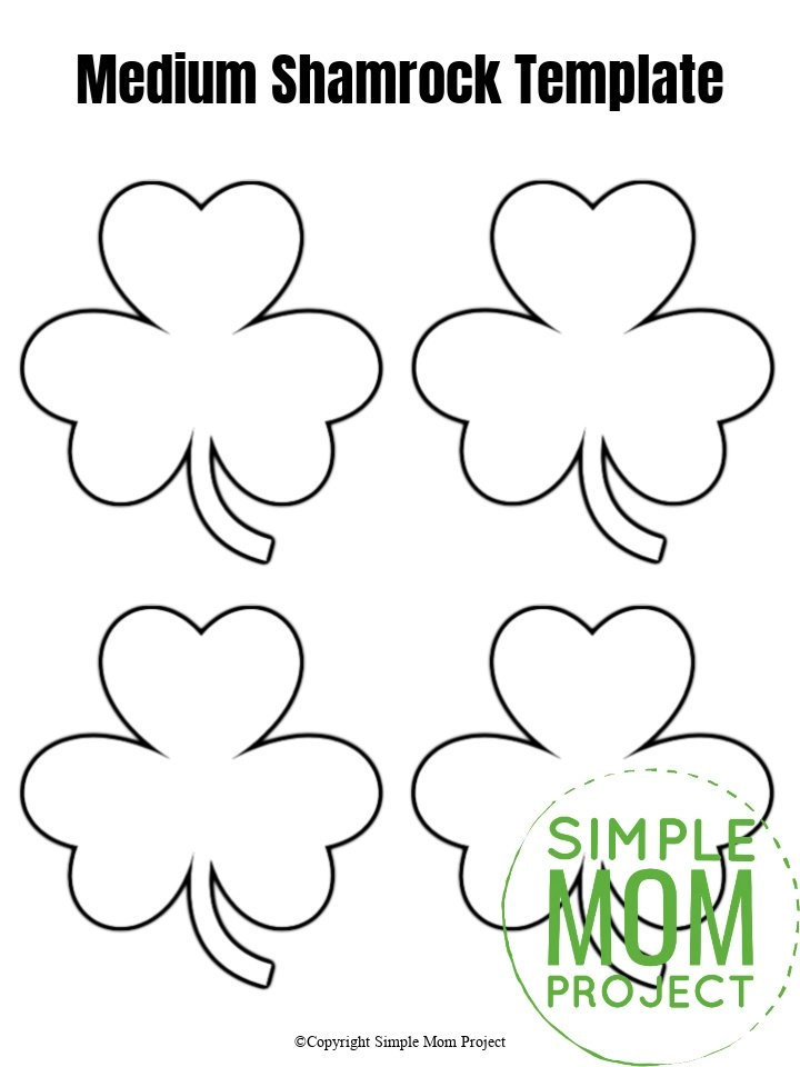 Free printable shamrock templates in small medium and large â simple mom project