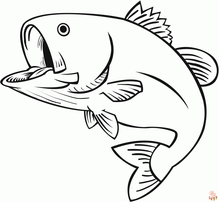 Free printable bass fish coloring pages for kids