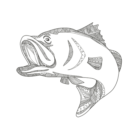 Largemouth bass sketch stock vector illustration and royalty free largemouth bass sketch clipart