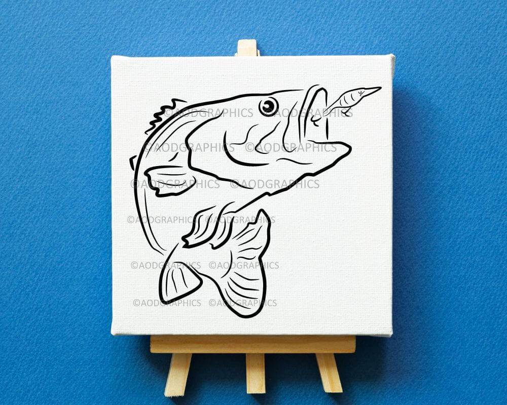 Bass fishing coloring page