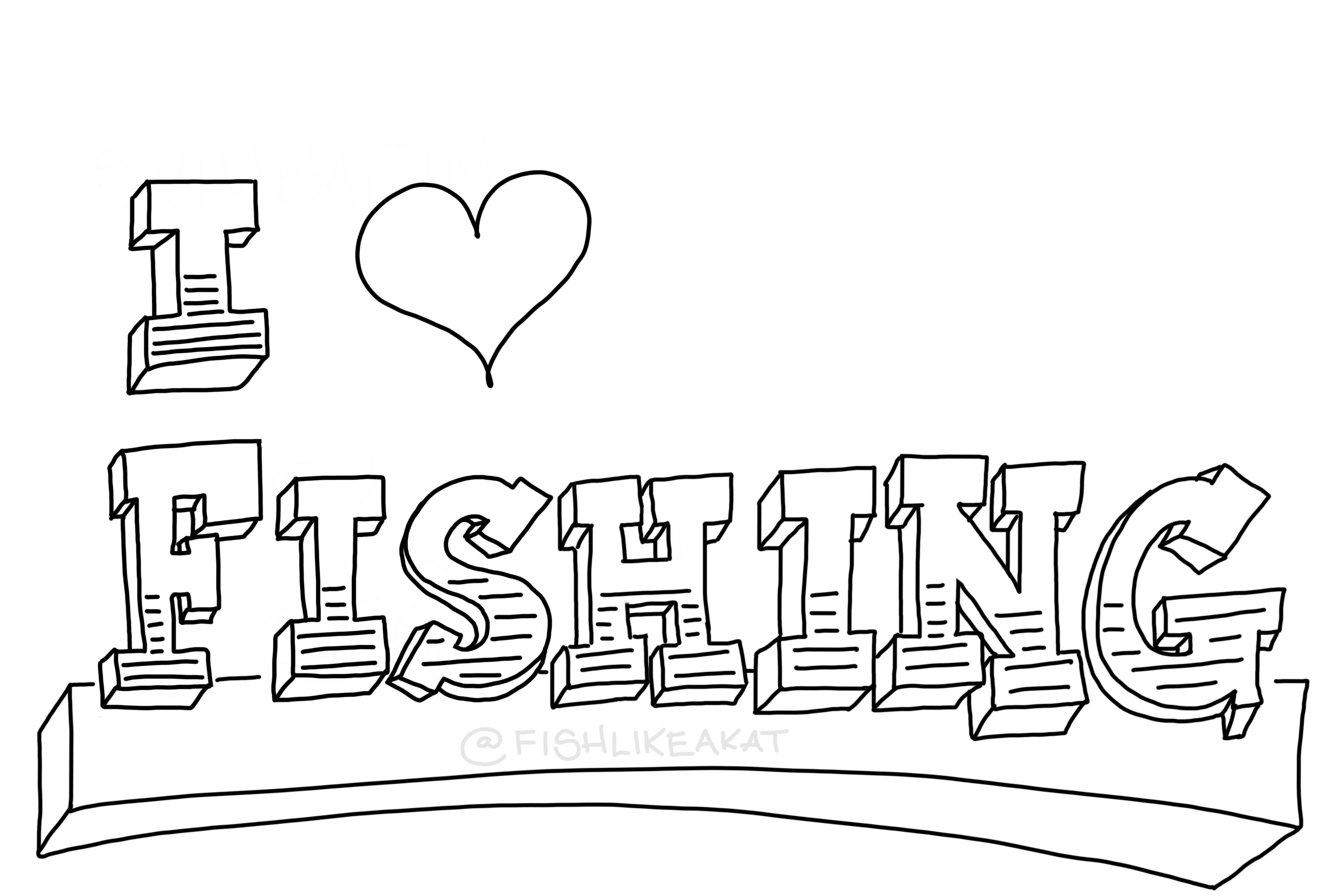 Chillax color free fishing coloring pages