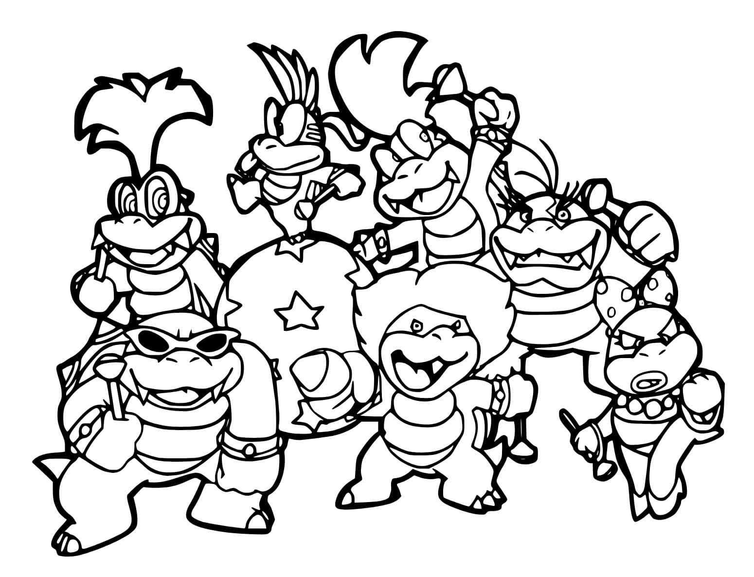 Koopalings characters coloring page