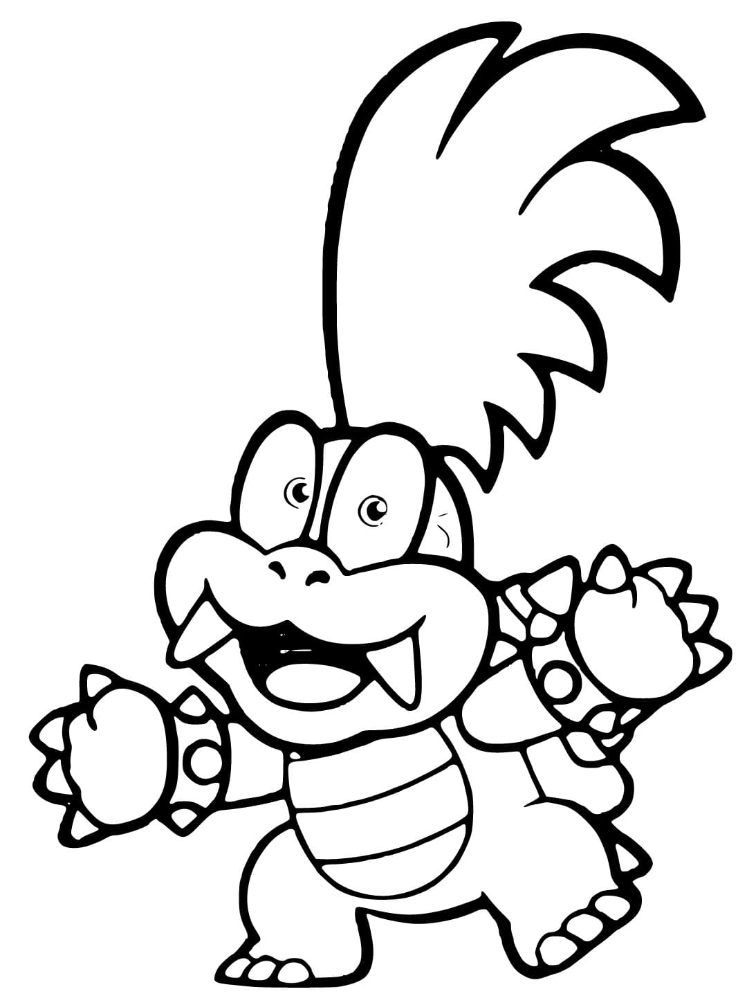 Friendly larry koopa coloring page