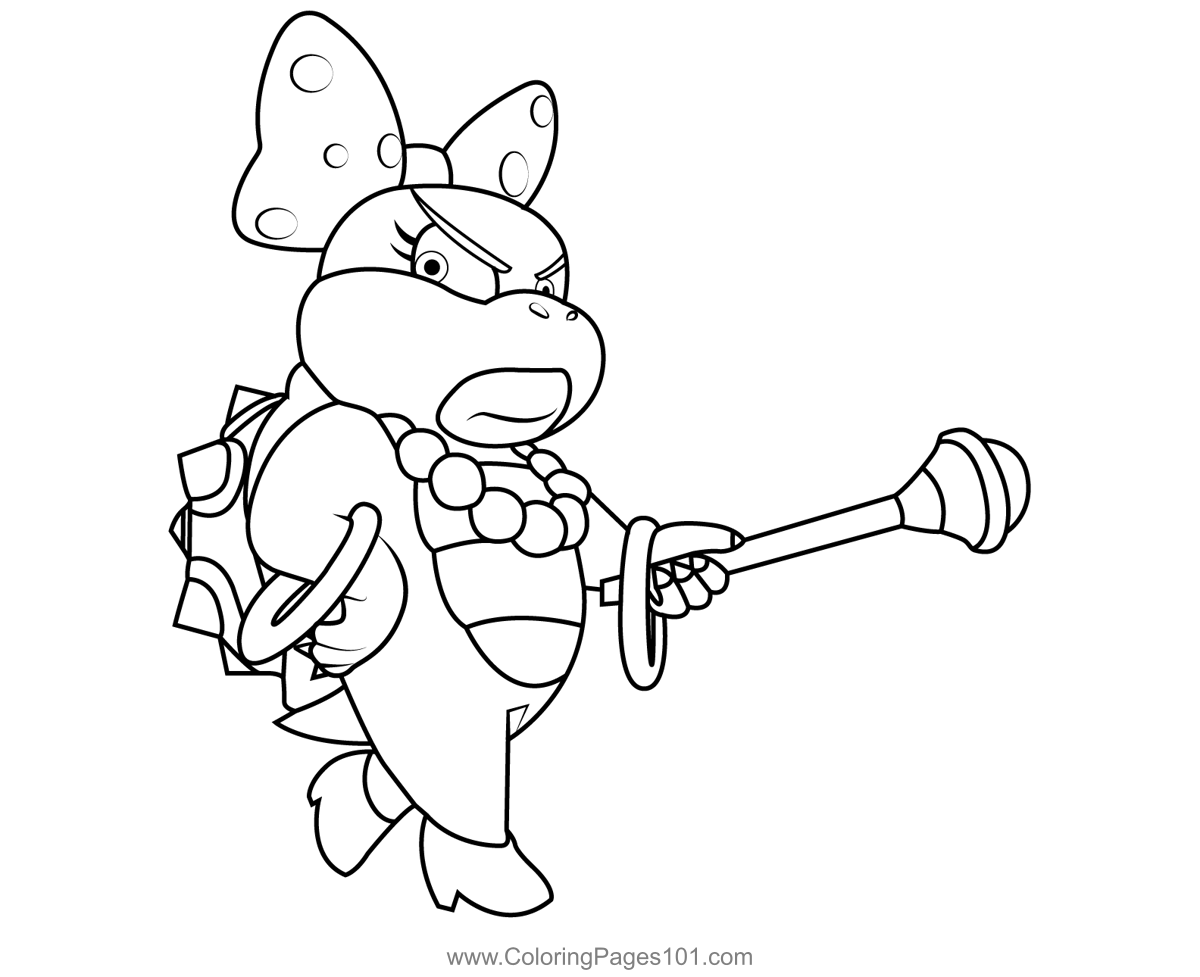 Princess wendy orlean koopalings coloring page for kids