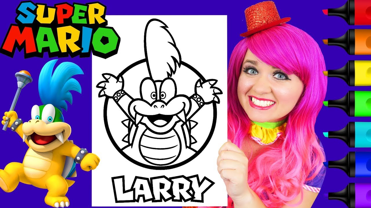 Coloring larry koopa super ario nintendo coloring page prisacolor arkers kii the clown