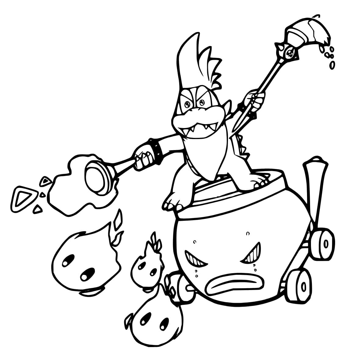 Larry koopa in koopalings coloring page