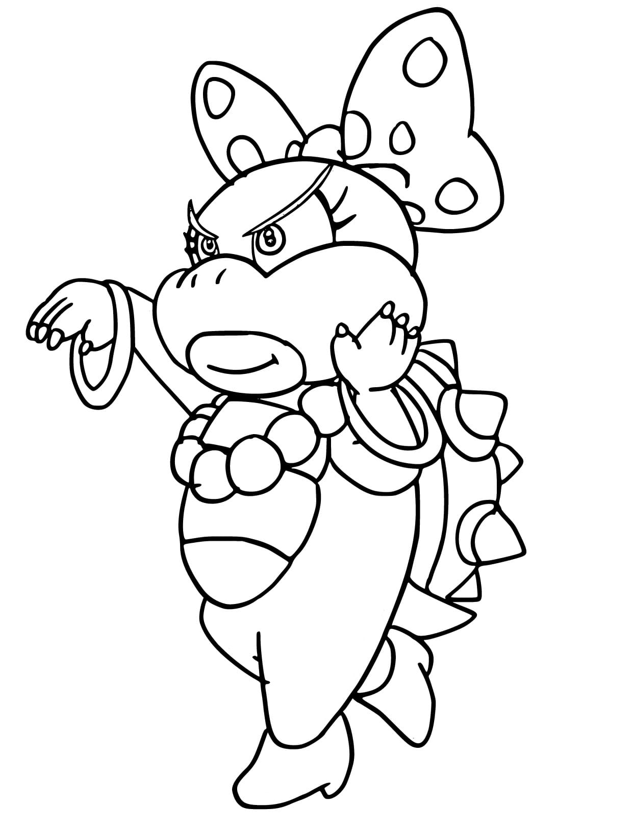 Cute wendy o koopa coloring page