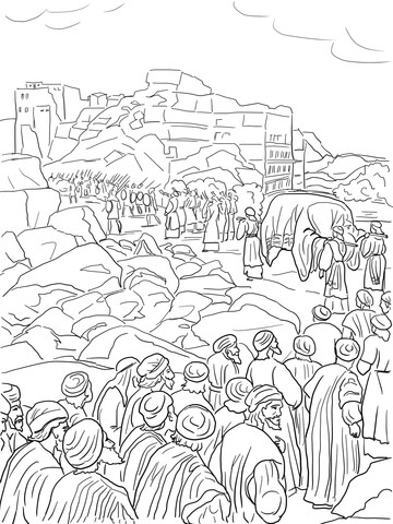 Joshua capture of jericho coloring page free printable coloring pages