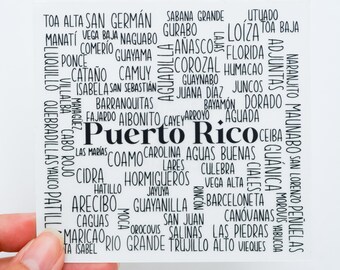 Pueblos pr clear xl sticker sticker municipios puerto rico sticker boricua waterproof weatherproof puerto rico sticker