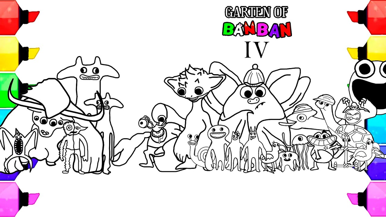 Garten of banban coloring pages from new second teaser trailer all monsters cartoon