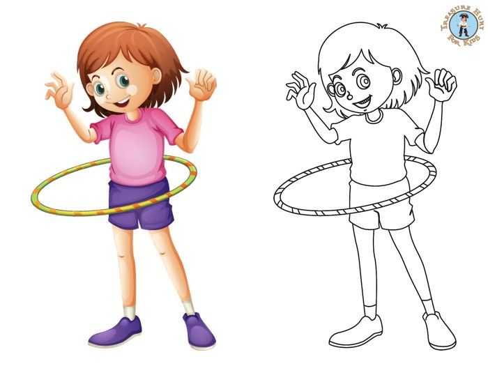 Hula hoop coloring page