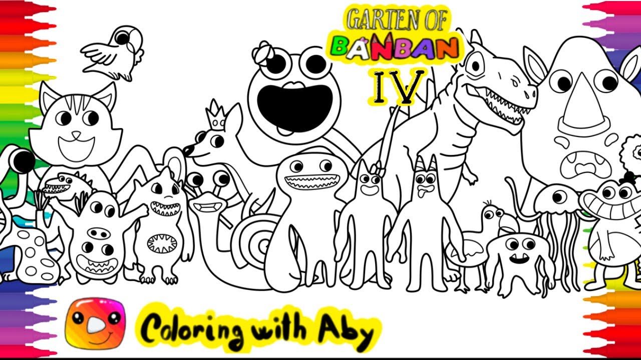 Garten of banban coloring pages from new second teaser trailer all monsters cartoon