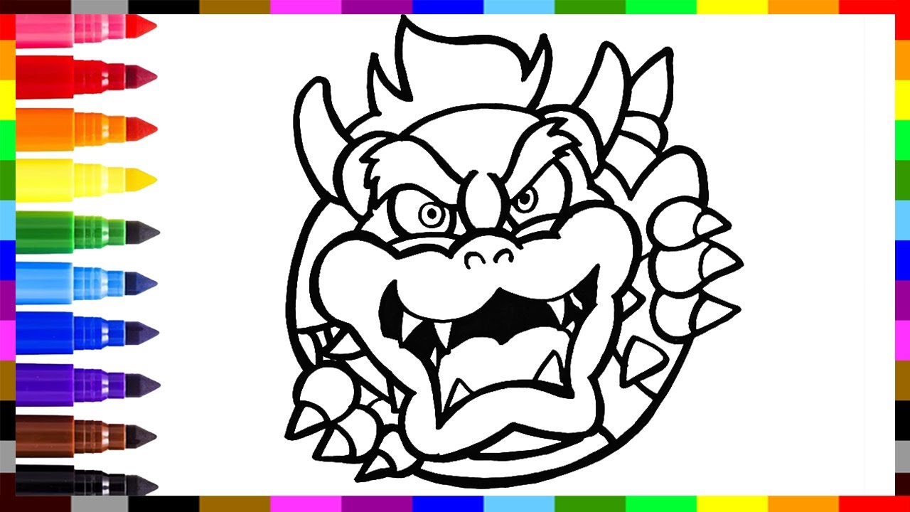 Dibuja y colorea a bowser de mario bros ðð dibujos para niãos funkeep