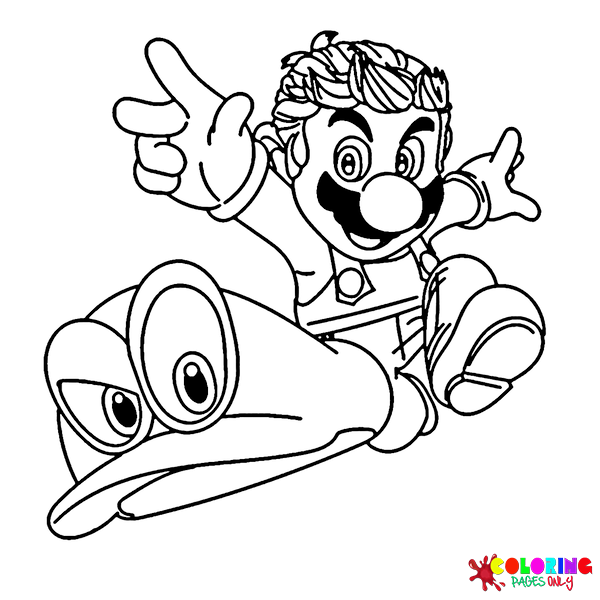 Dibujos para colorear de super mario odyssey