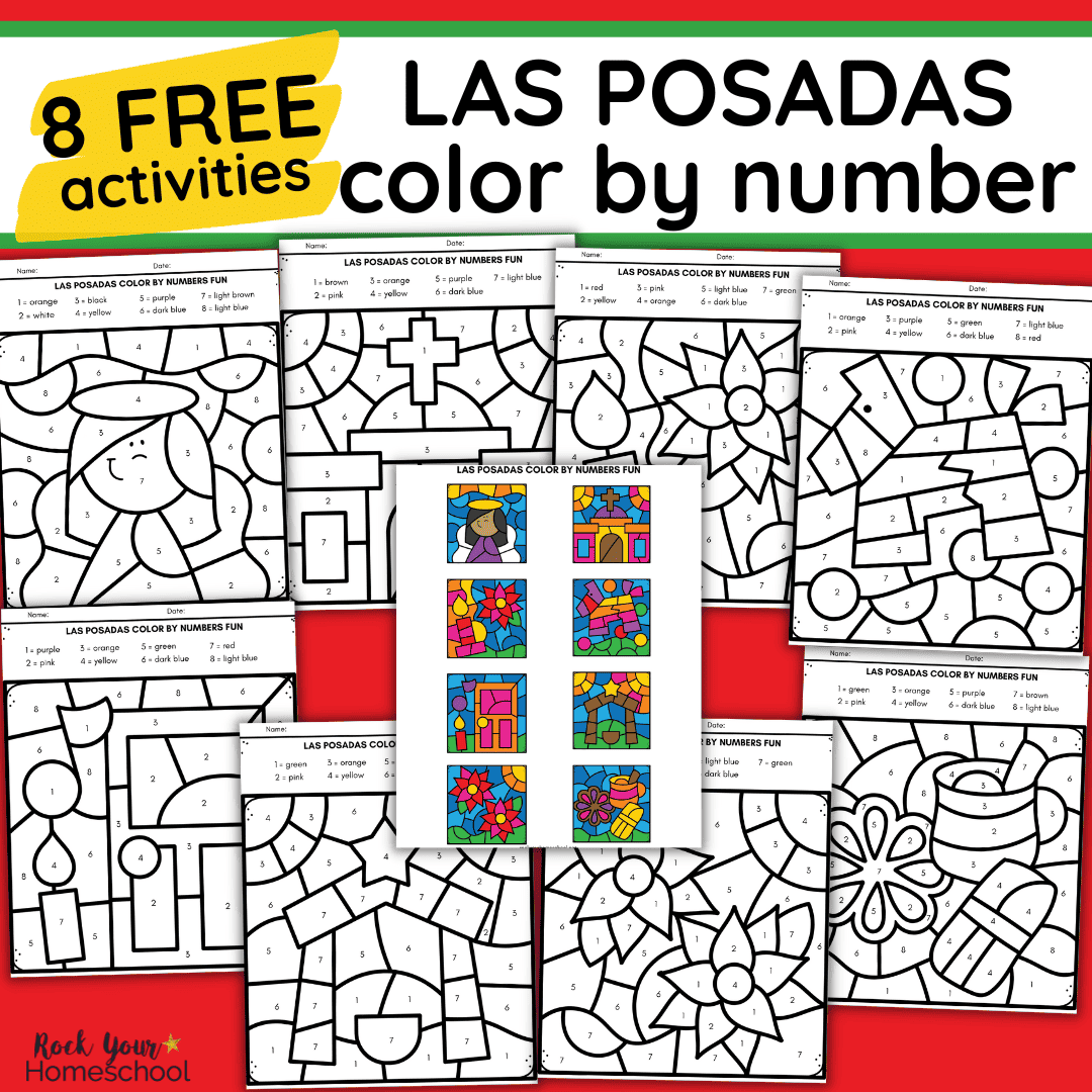 Las posadas color by number activities