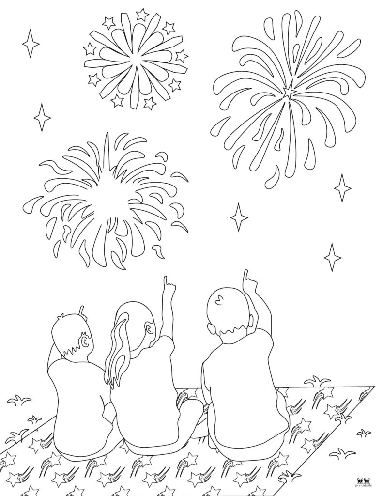 Firework coloring pages