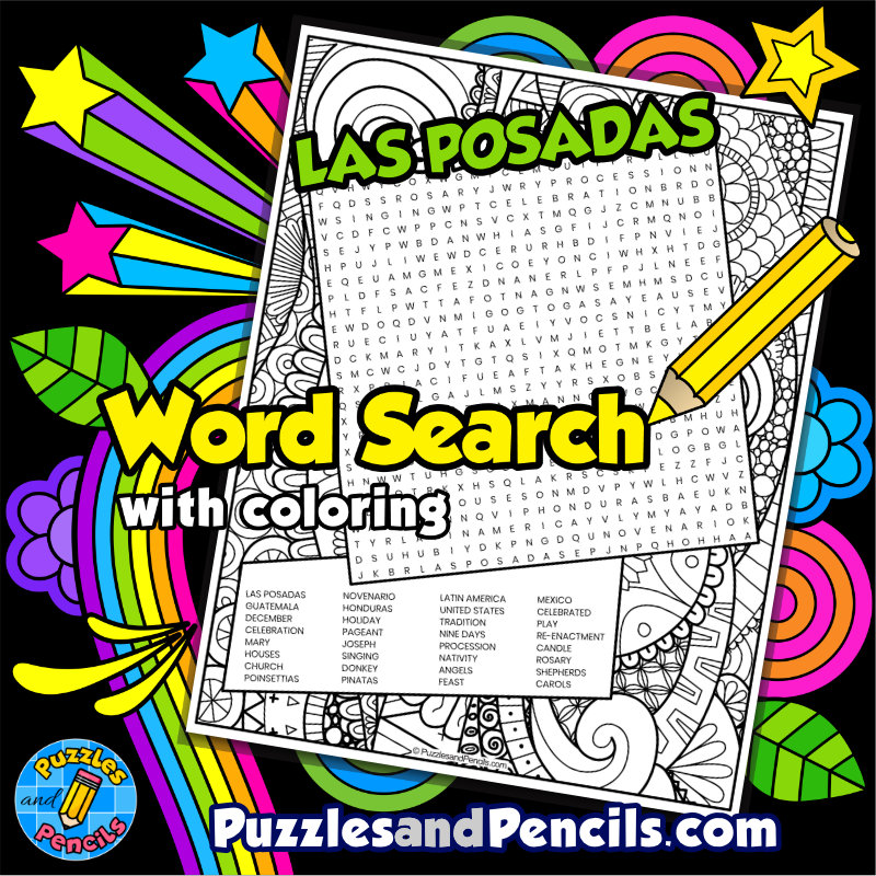 Las posadas word search puzzle activity page holidays around the world wordsearch made by teachers