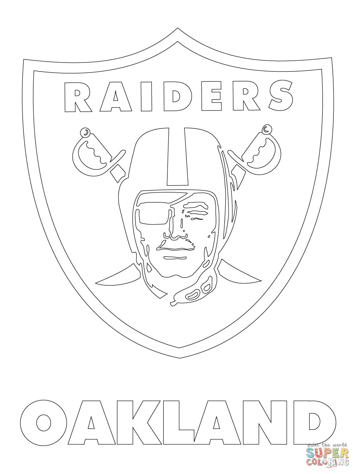 Oakland raiders logo coloring page